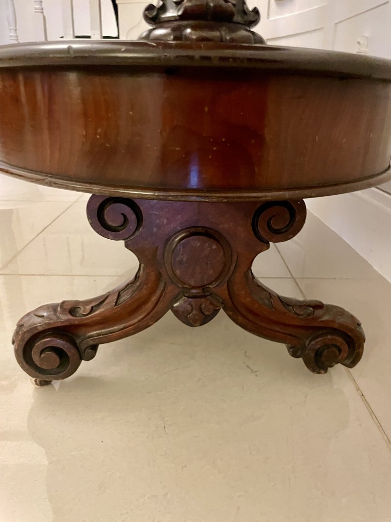 Large Antique Mahogany Oval Shaped Freestanding Serving/Console Table - Image 8